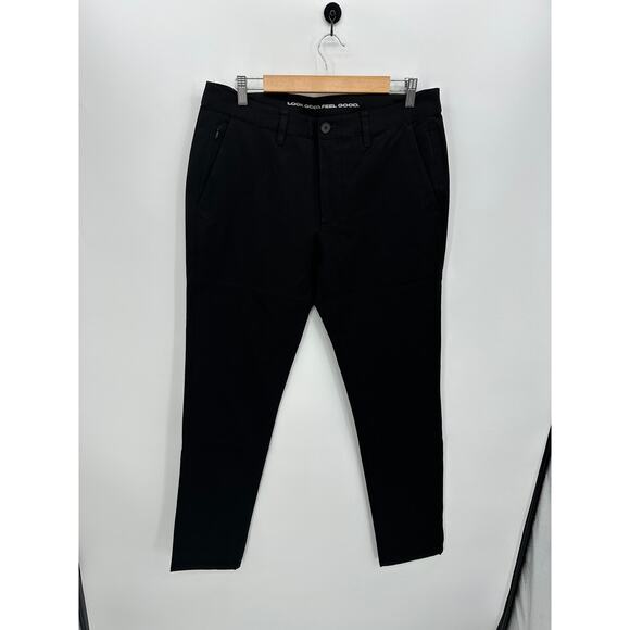 True Classic Men Black Slim Fit Pants Size 34x34 Casual Everyday Minimal Stretch - Picture 1 of 7